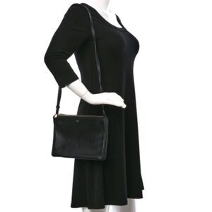 Celine 3 pocket Black Leather Crossbody Bag